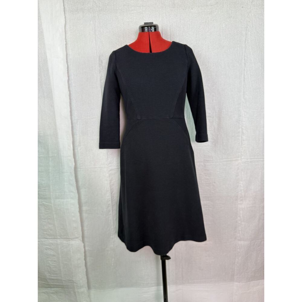 Talbots Gray Dress Womens Size 6 Ribbed Textured Fabric Exposed Zipper C163